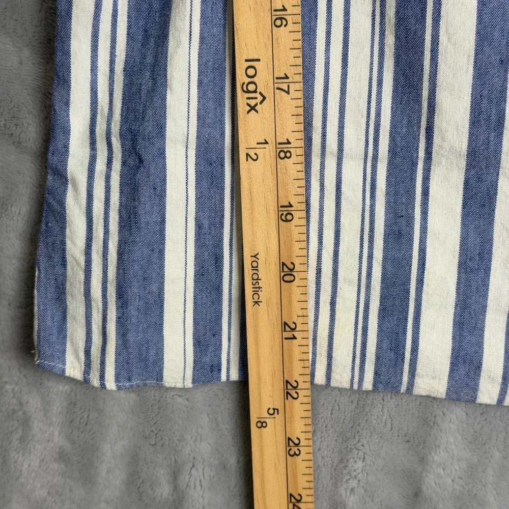 Cabi Nautical Stripe Top Womens S Blue White Puff Sleeve Preppy Beach - Picture 8 of 9